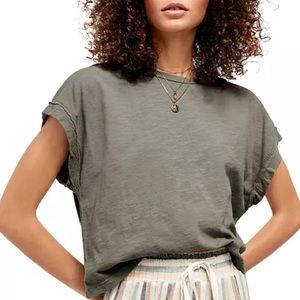 Free People You Rock Tee - Washed Army